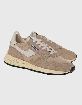 Autry Reelwind Low Beige // Veloursleder-Nylon-Sneaker 