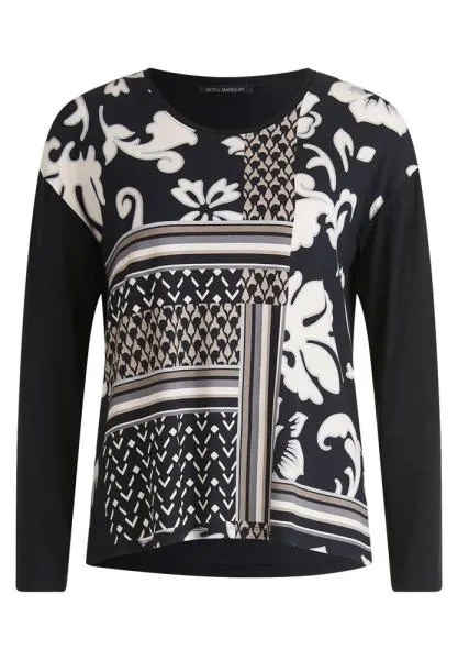 Betty Barclay Printshirt Seitenschlitze schwarz S23 28992311