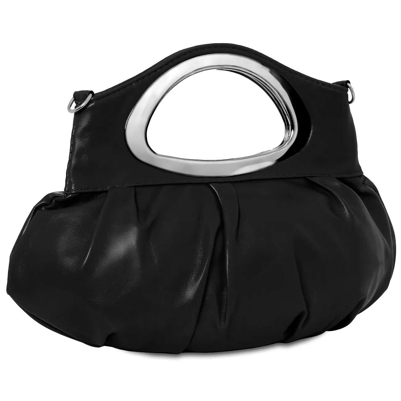 CASPAR kleine Damen Clutch Tasche / Umhängetasche mit silber farbenem Metallgriff - viele Farben - TS759