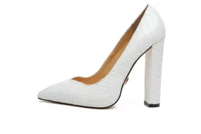 Giaro Pumps in Übergrößen Weiß [D2C] ALINA WHITE SNAKE große Damenschuhe