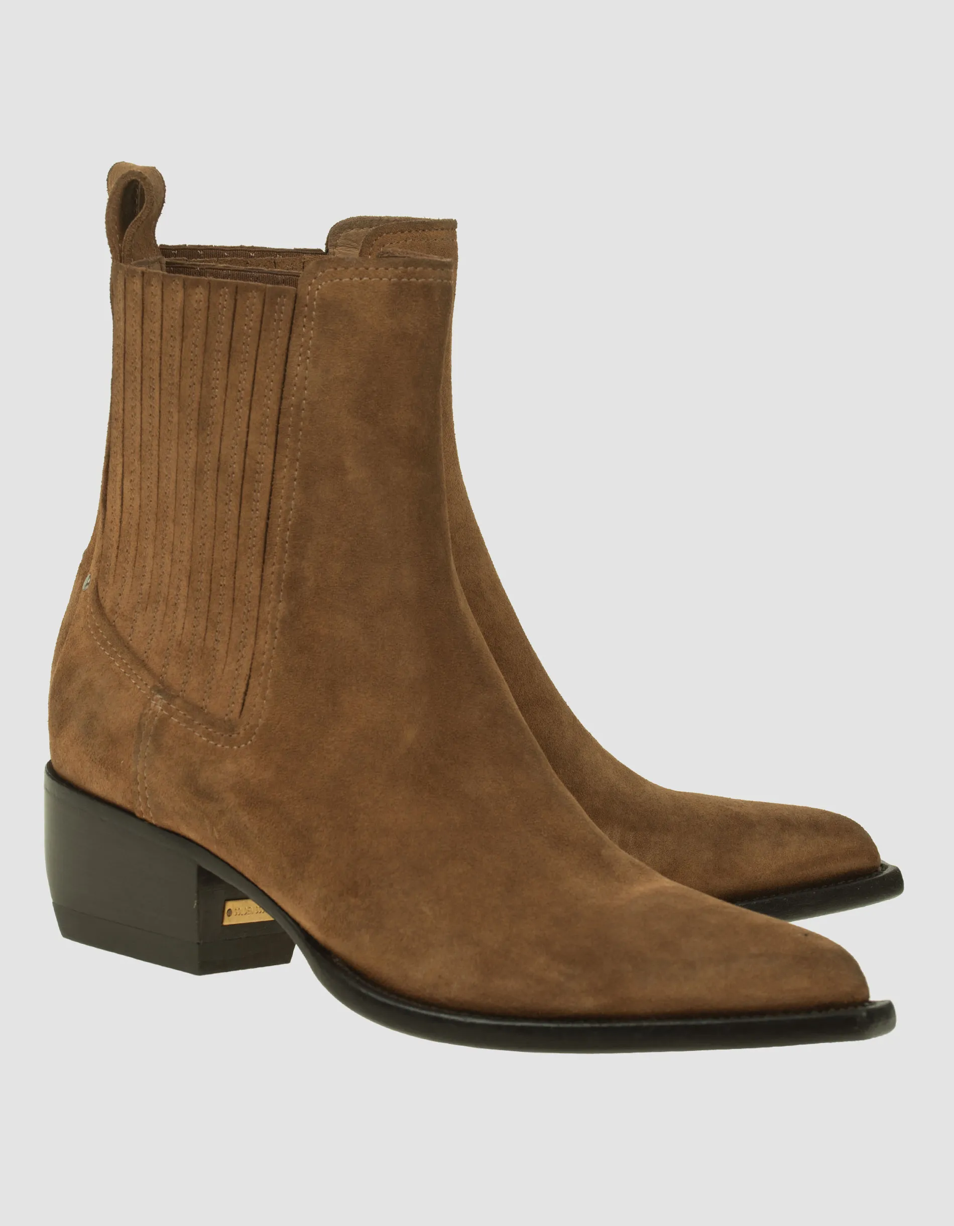 GOLDEN GOOSE Debbie Beatles Brown // Veloursleder Cowboy-Stiefelette