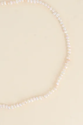Halskette an Kordel, Halsband – 3 mm Süßwasserperlen