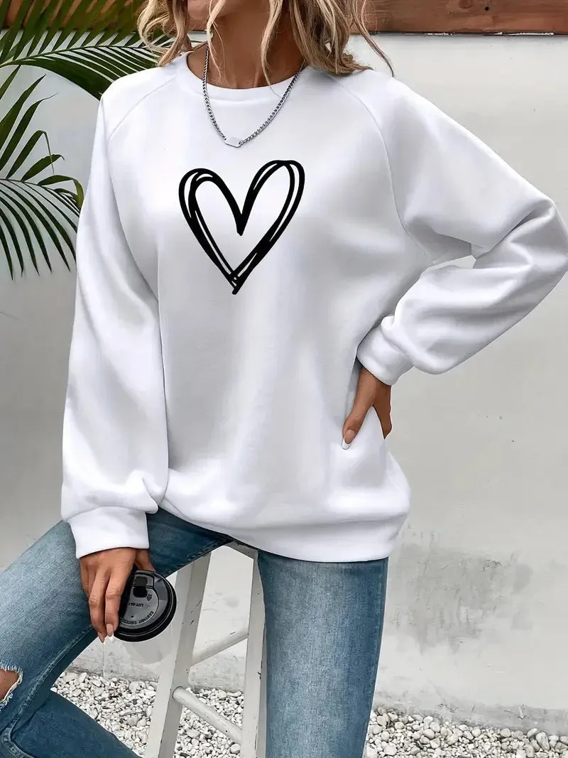 Heidi-Mode | Übergrößenpullover Mit Herzmuster Für Frauen