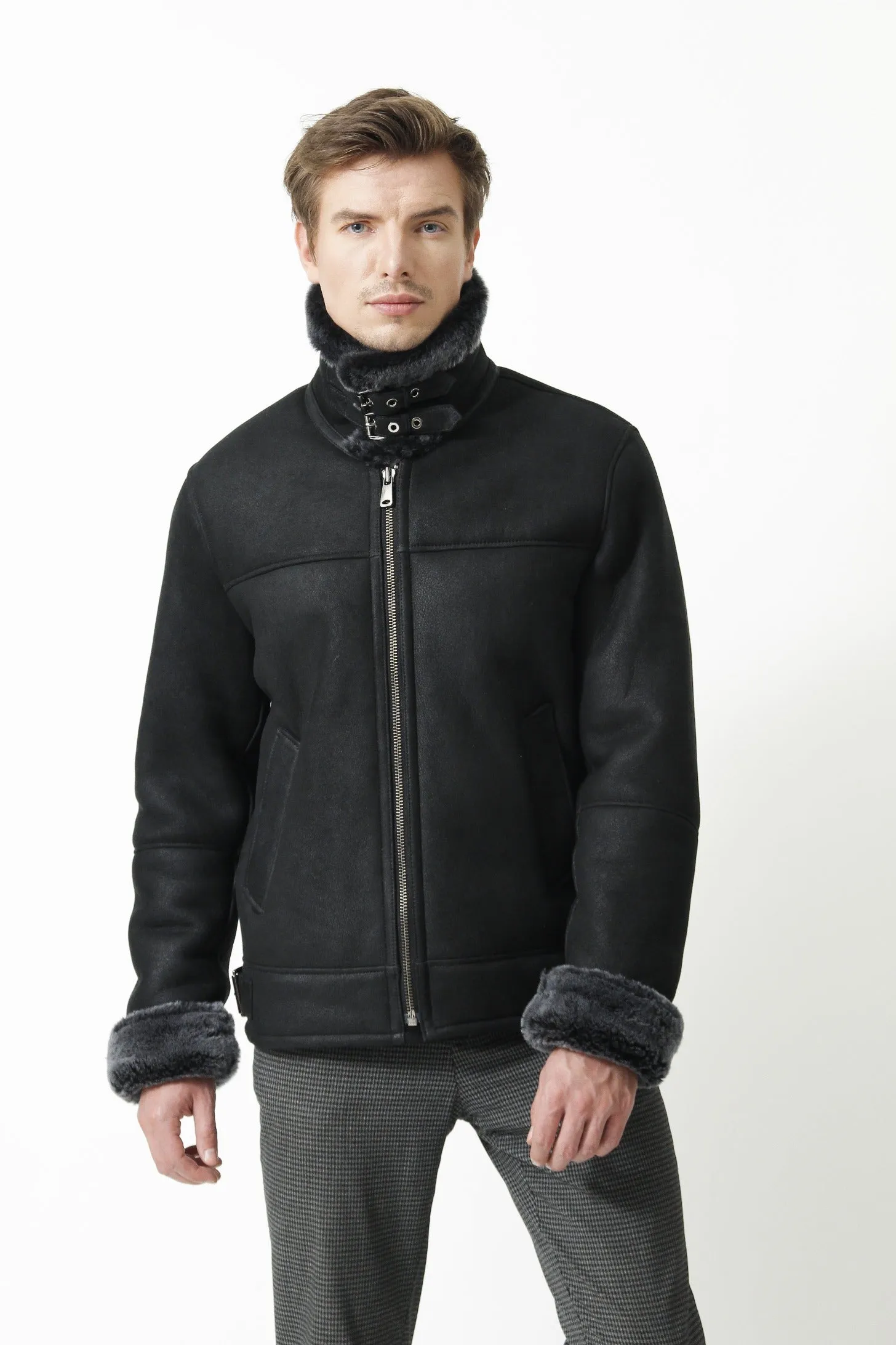 Herren Lammfell  B3 Bomberjacke