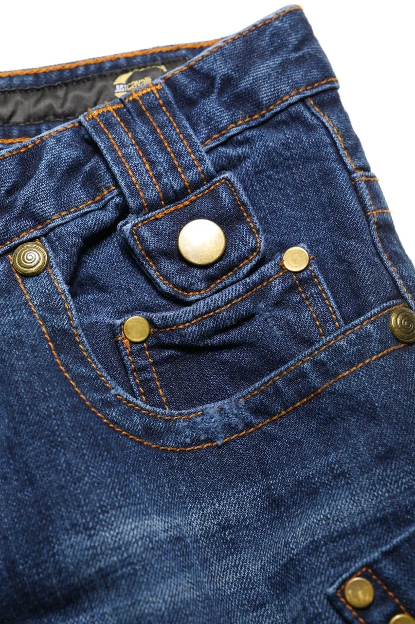 Just cavalli - Used Look Straight Cut Jeans mit Logo-Patch - W27