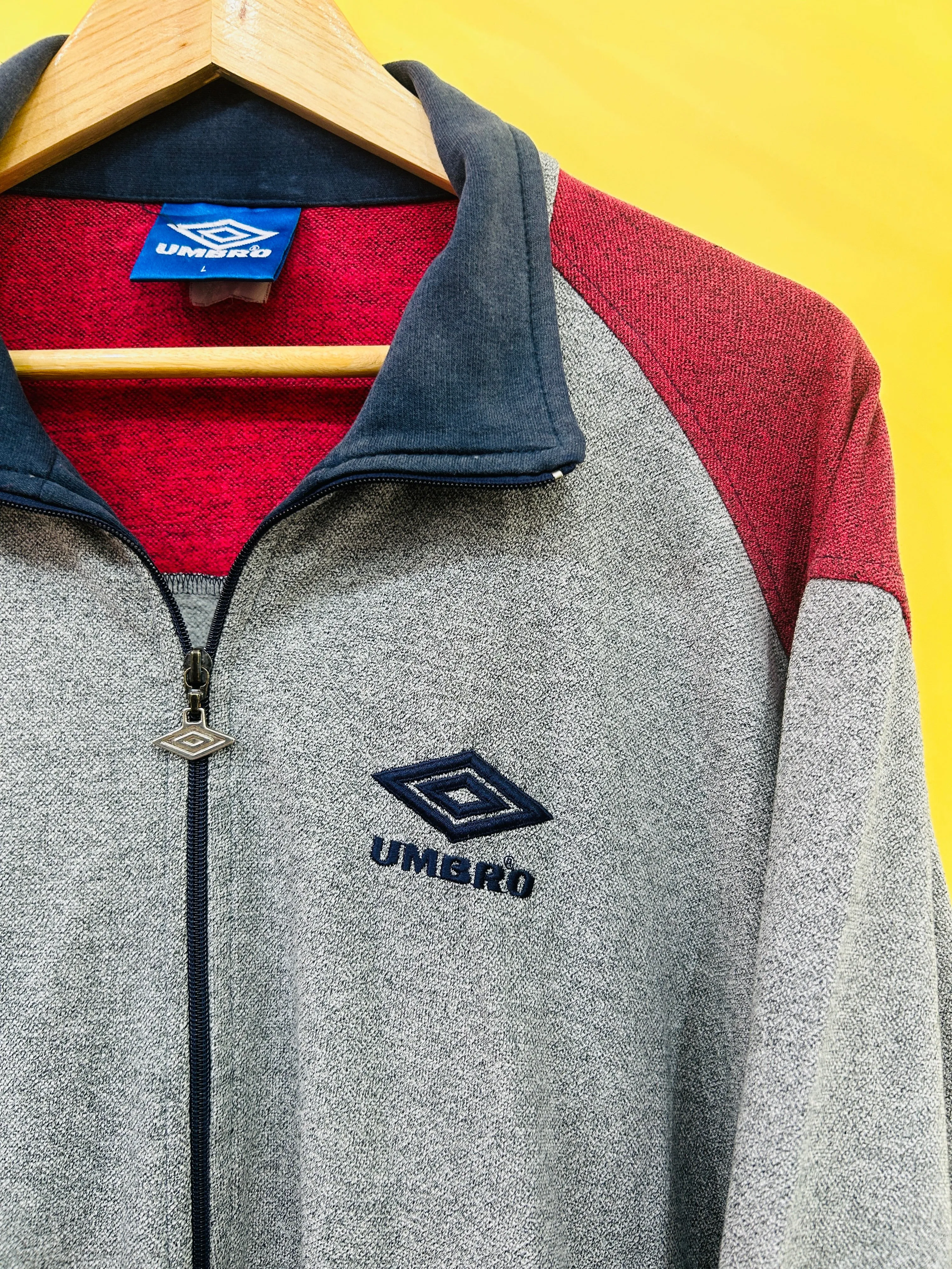 L Vintage Umbro Track Jacket grey/red