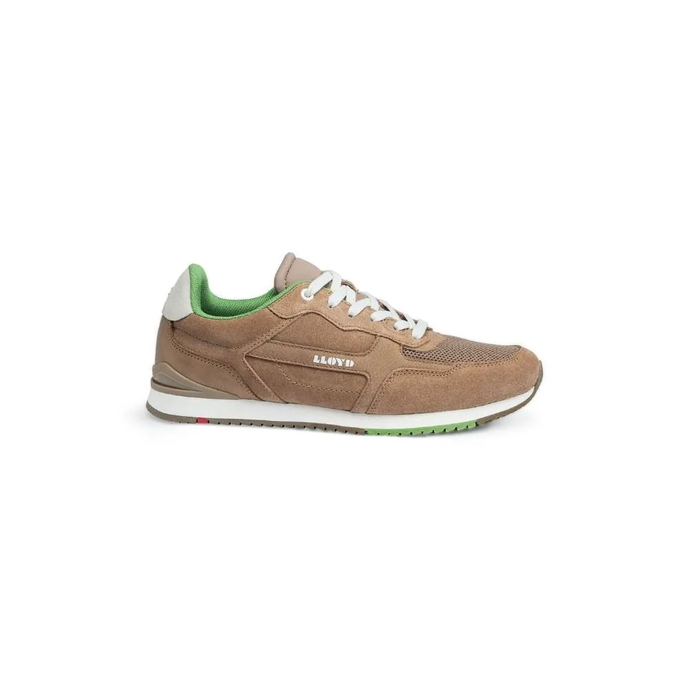 Lloyd Herren Sneaker EGILIO Leder Variofootbed BRAUN/GRÜN 14-418-11