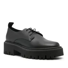   Lorena Antoniazzi  50Mm Lace-Up Leather Loafers Black  Loafer 