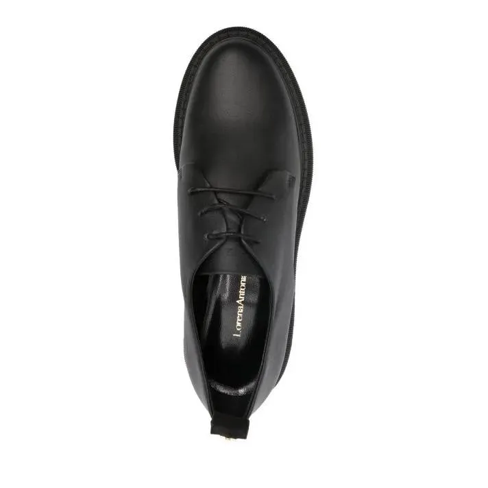   Lorena Antoniazzi  50Mm Lace-Up Leather Loafers Black  Loafer 