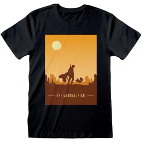 Mandalorian Retro Poster T-Shirt – Star Wars Unisex Schwarz