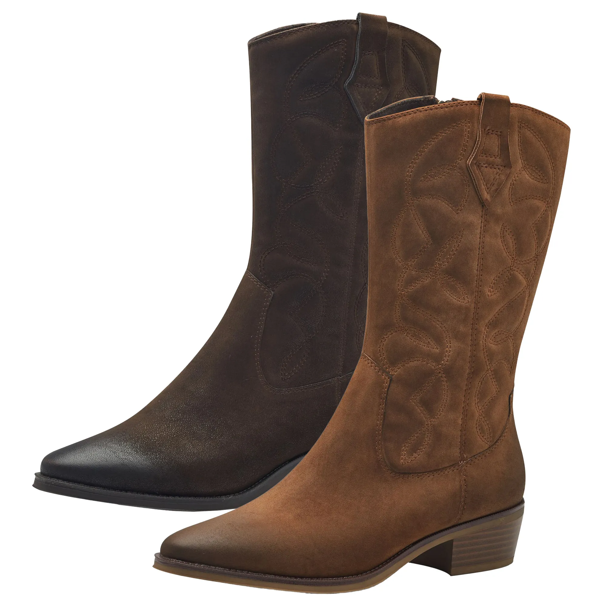 MARCO TOZZI Stiefelette Western Cowboy Boot mit Stickerei