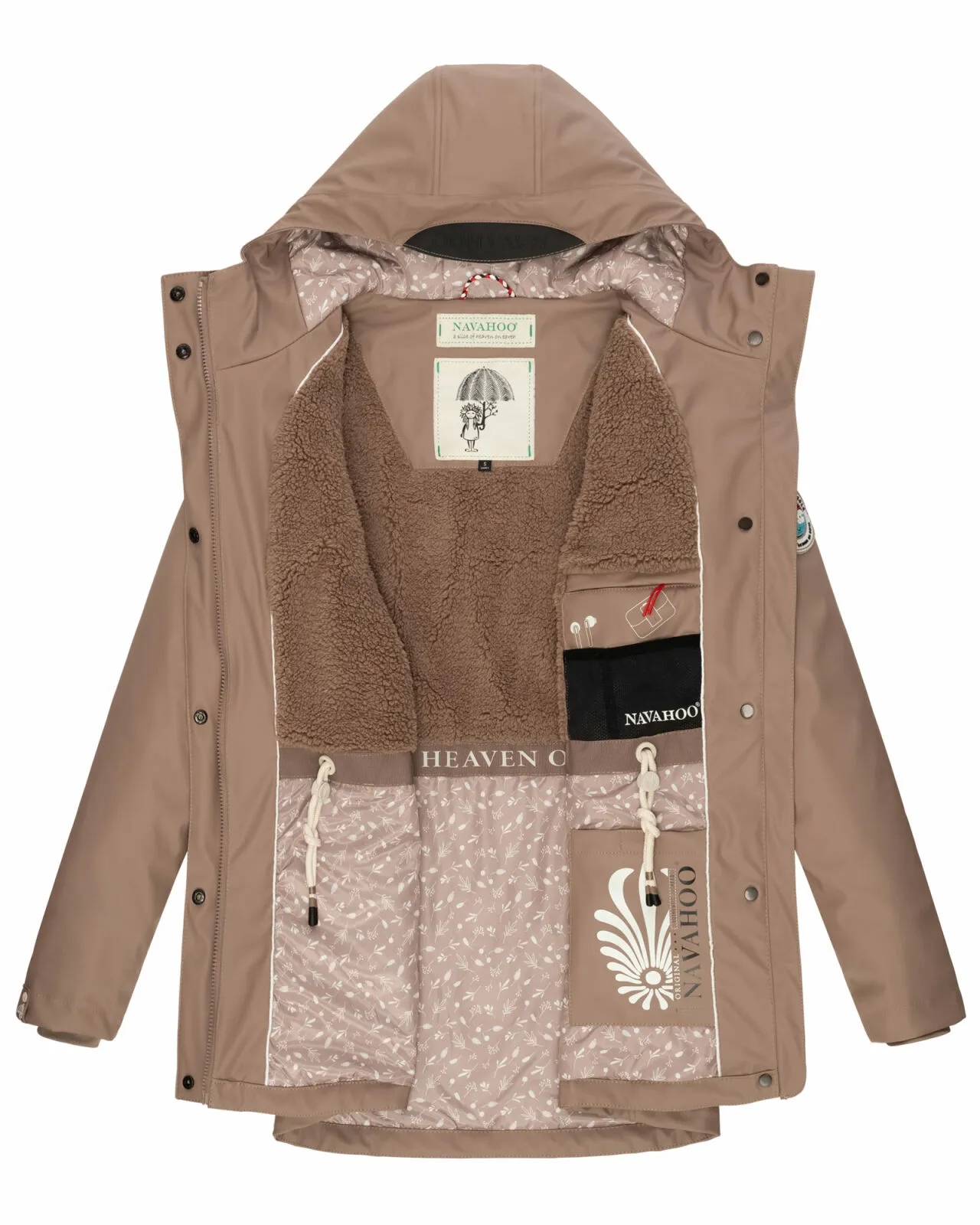 Navahoo Ocean Heart Damen Winterjacke B933 Taupe Größe S - Gr. 36