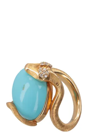 OLE LYNGGAARD Snake Ring Turqouise