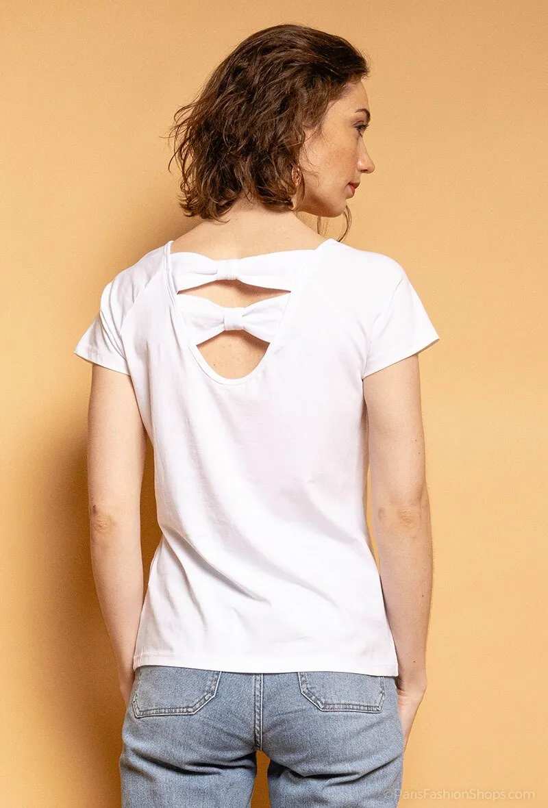Printed t-shirt with pearls