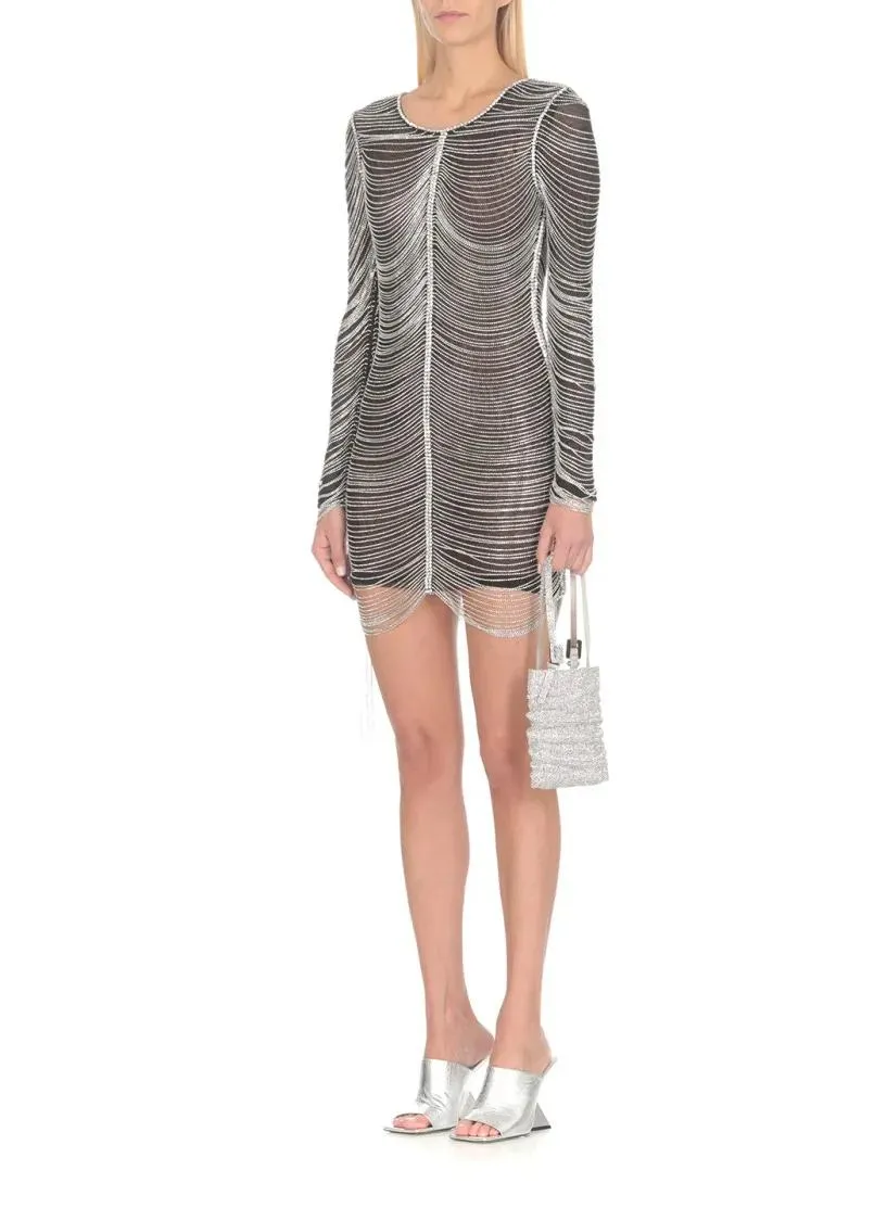   Retrofete  Black Dress With Rhinestone Black  Mini-Kleider 