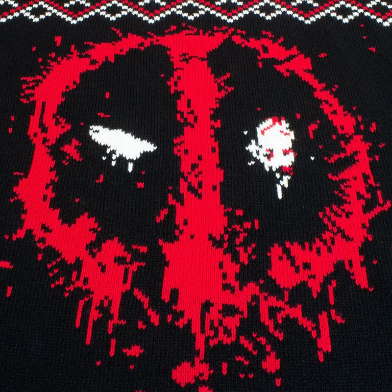 Stylischer Deadpool Strickpullover – Marvel Spray Knitted Jumper