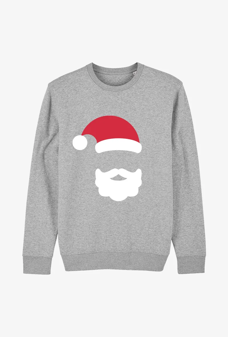 Sweat Adulte gris - Bonnet barbe Noël