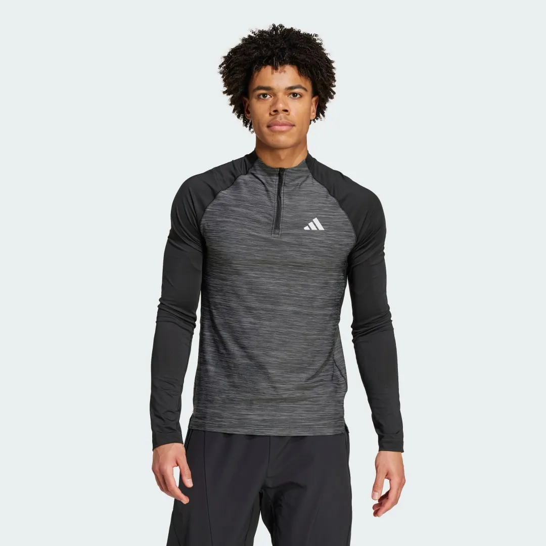 T-shirt adidas Performance Gym+ Training 3-Stripes 1/4-Zip Long Sleeve IM7487