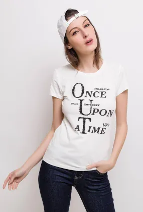 T-Shirt mit aufgedruckter Botschaft