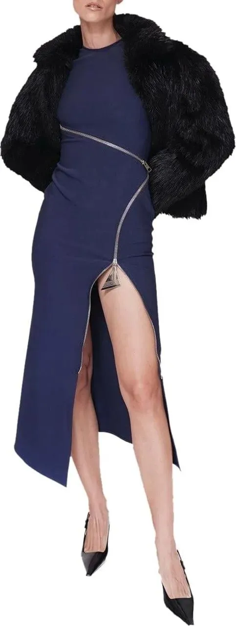   The Attico  Midi dress with zippers mehrfarbig  Midi-Kleider 
