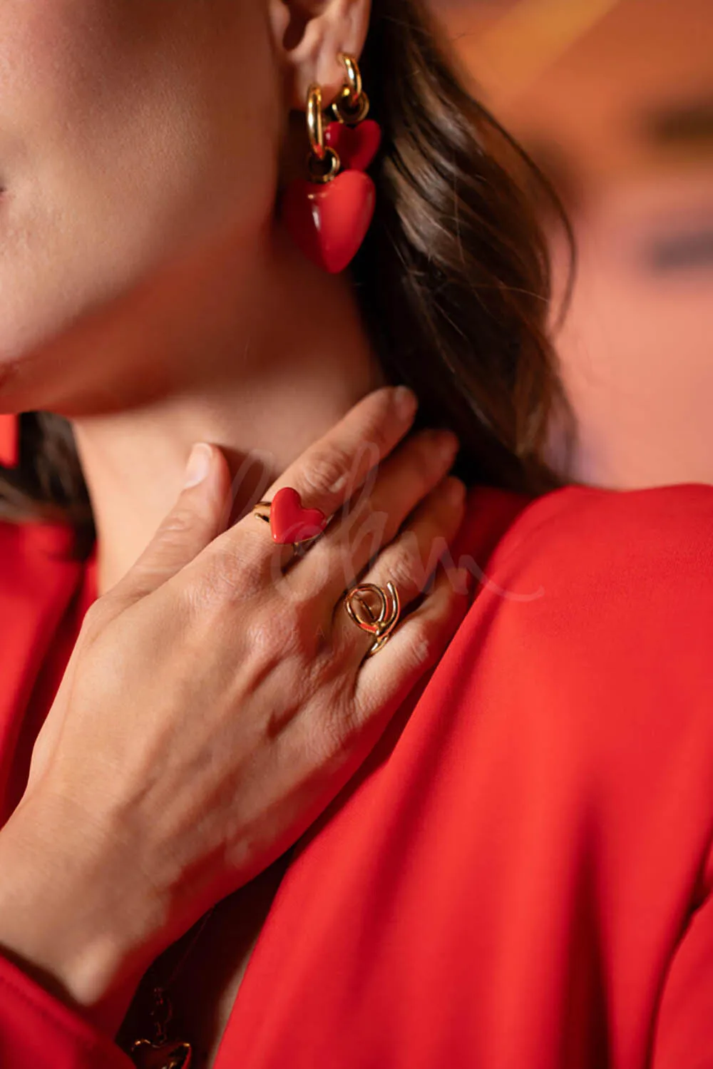 Valia-Ring – Herzmuster aus farbiger Emaille