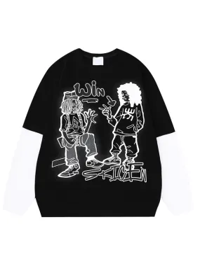 Übergroßes Langarm-T-Shirt für Herren